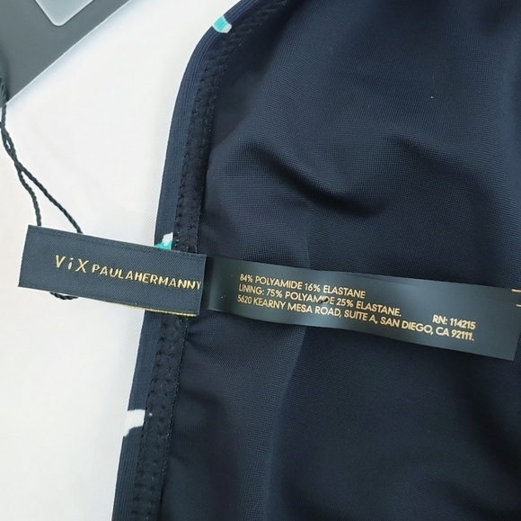 NWT Vix Paula Hermanny Dolce Knot Bikini Bottom Swimwear Black Teal - Picture 10 of 11